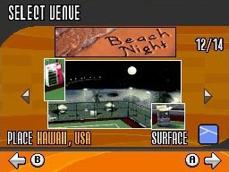 Top Spin 3 DS · Court selection