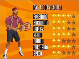 Top Spin 3 DS · Player information